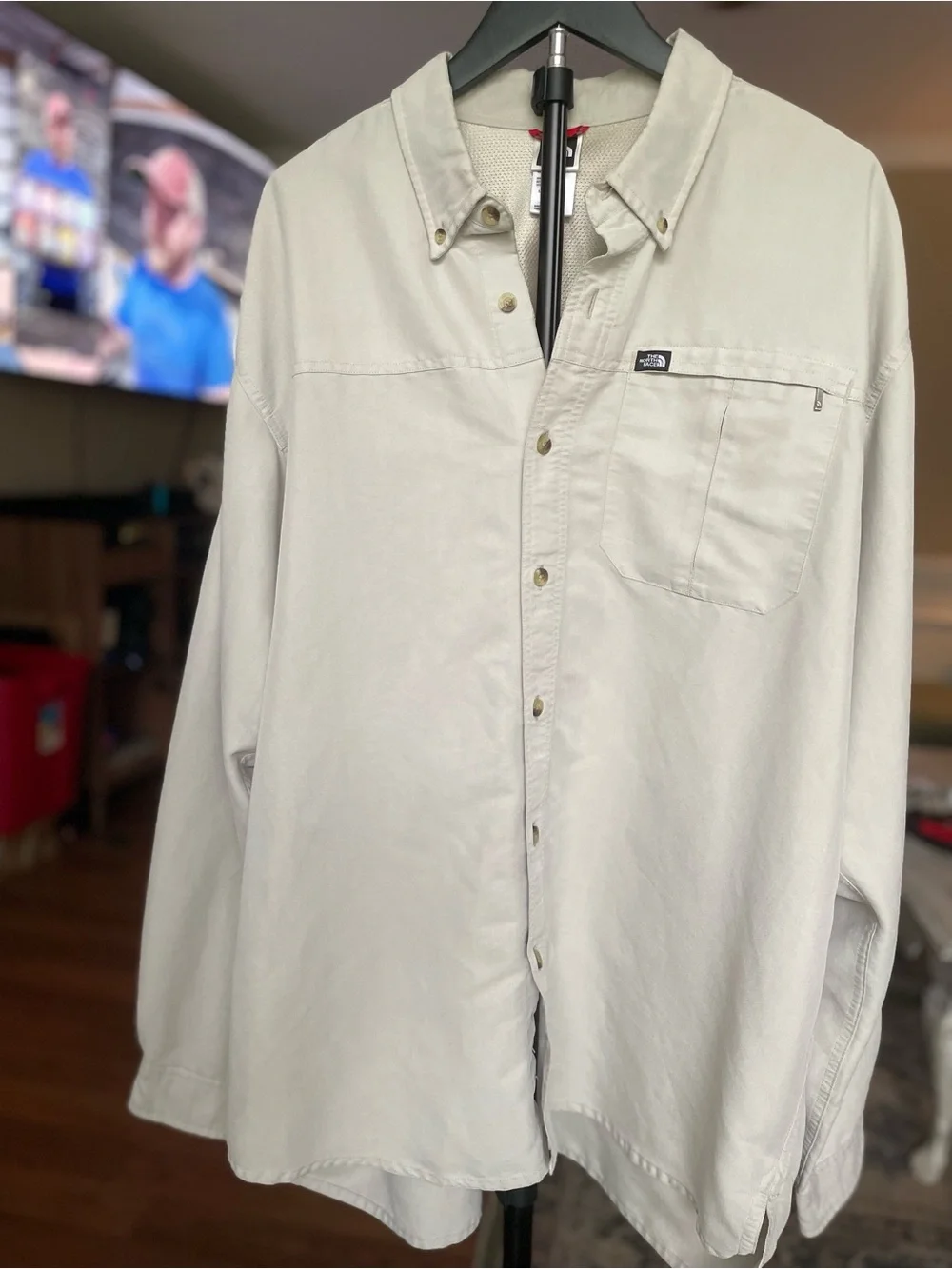 The North Face Light Beige Button-Down Shirt, Men’s XL (Read)